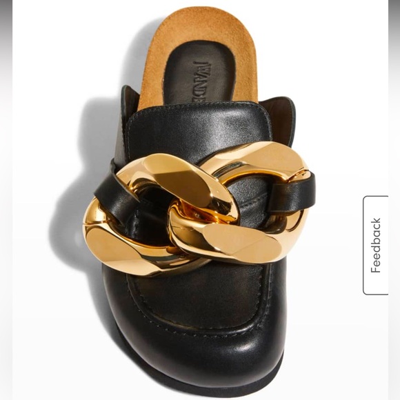 JW ANDERSON BLACK CHUNKY NAPA CHAIN SLIDE MULES SZ 36 - Picture 1 of 7